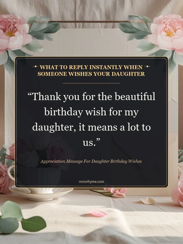 What to Reply Instantly When Someone Wishes Your Daughter - Appreciation Message for Daughter Birthday Wishes