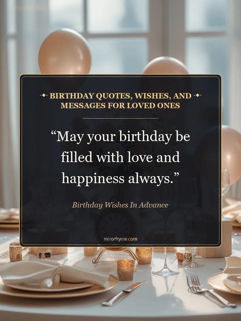 Birthday Quotes, Wishes, and Messages for Loved Ones - Birthday Wishes in Advance