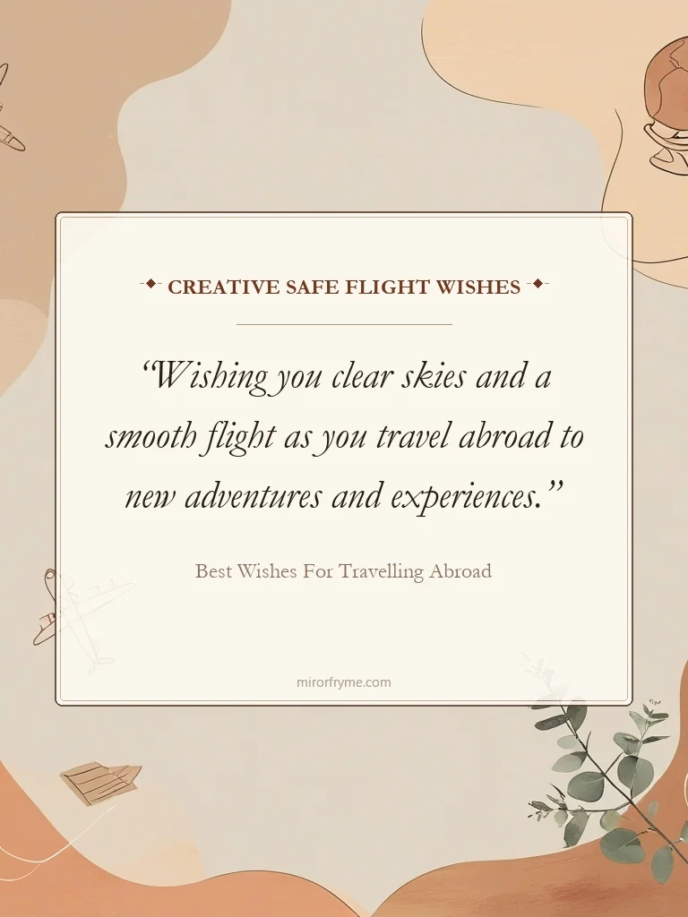 Creative Safe Flight Wishes - Best Wishes for Travelling Abroad