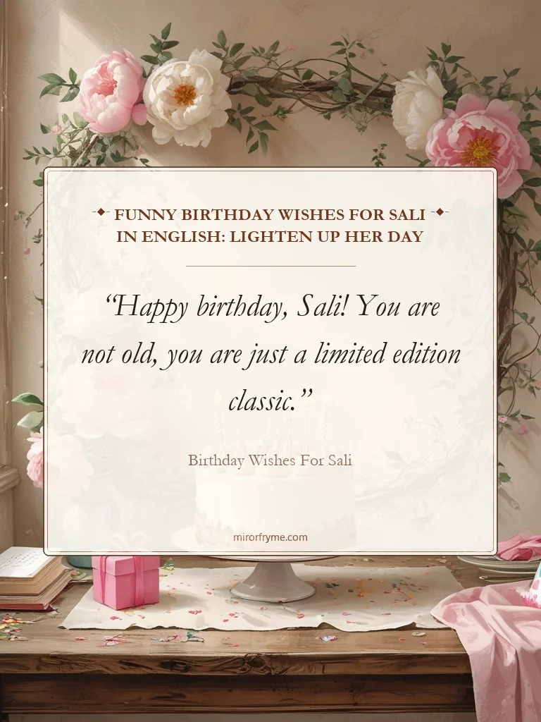 Funny Birthday Wishes for Sali in English: Lighten Up Her Day - Birthday Wishes for Sali
