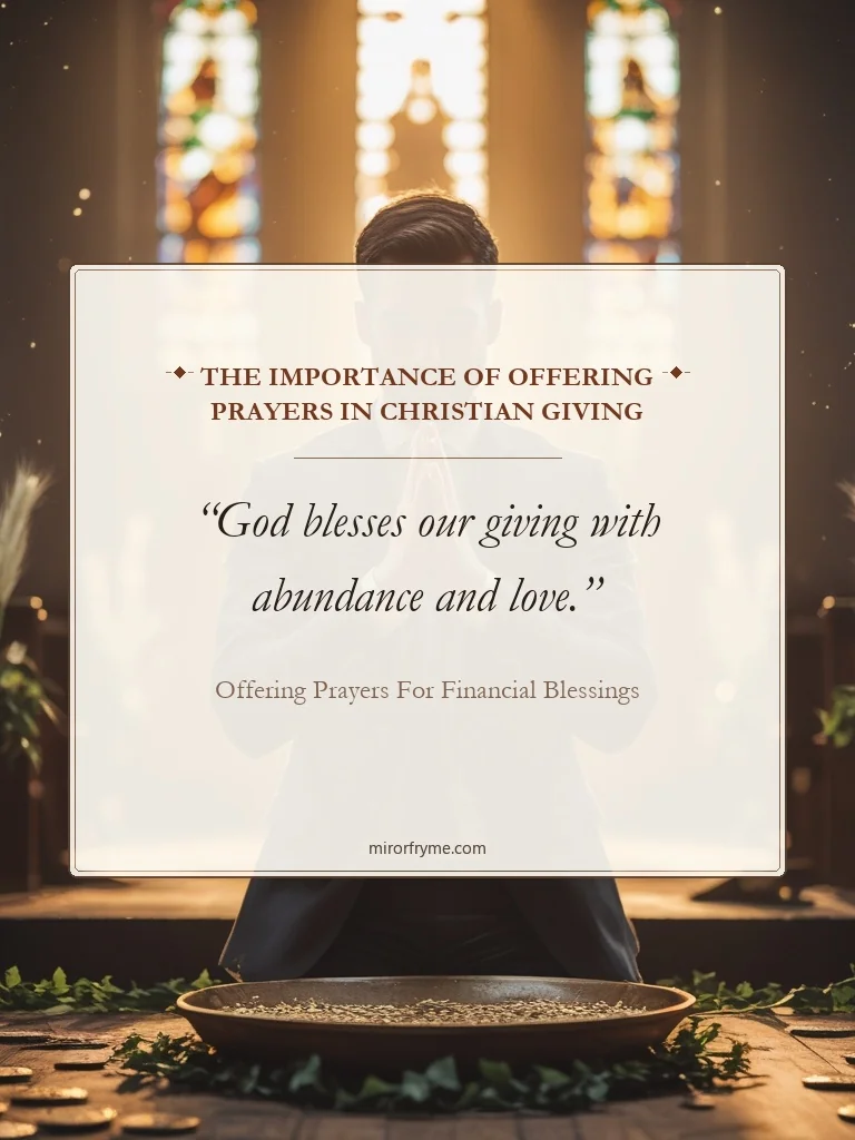 The Importance of Offering Prayers in Christian Giving - Offering Prayers for Financial Blessings