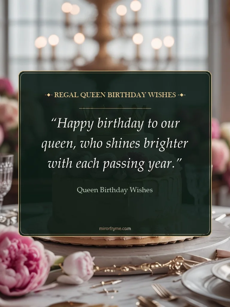 Regal Queen Birthday Wishes - Queen Birthday Wishes