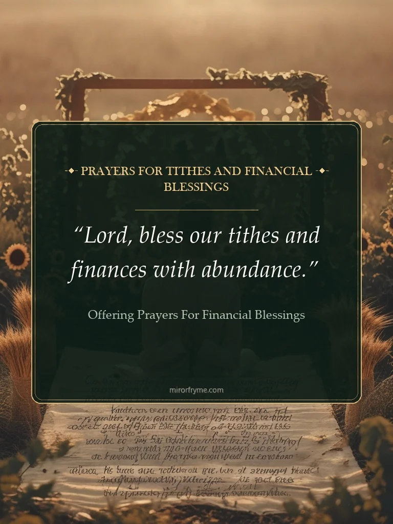 Prayers for Tithes and Financial Blessings - Offering Prayers for Financial Blessings