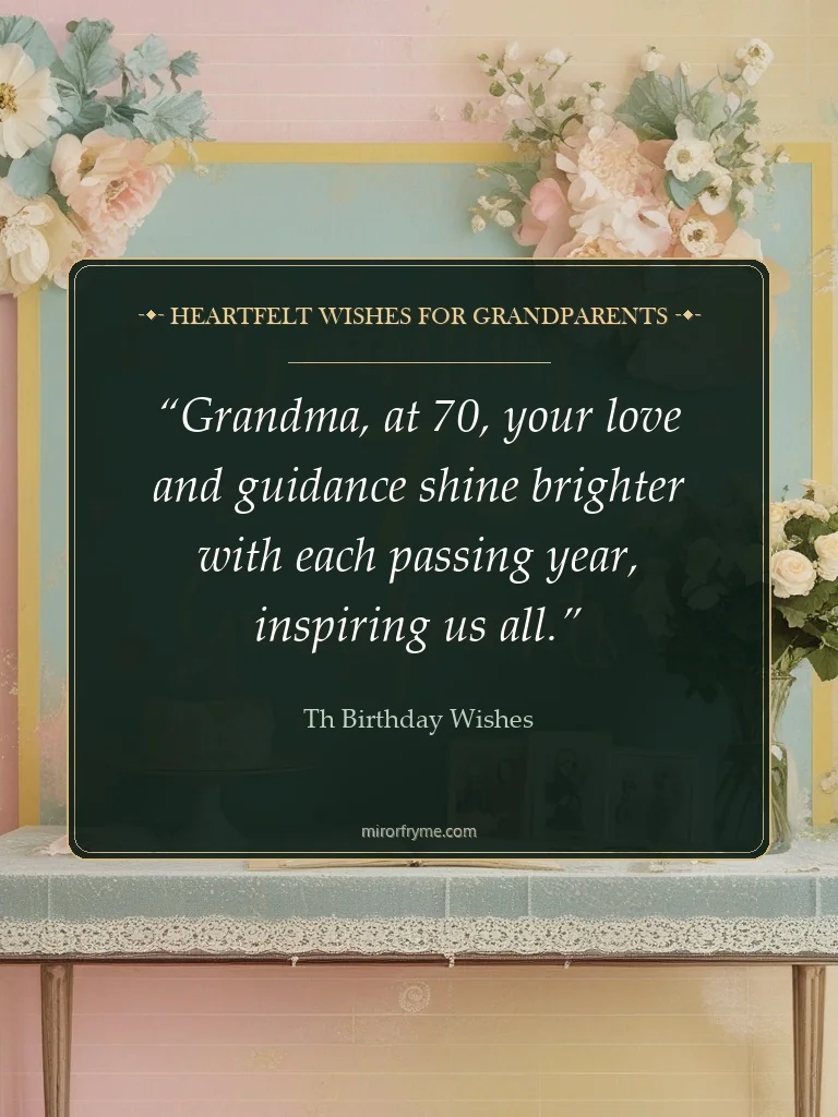 Heartfelt Wishes for Grandparents - 70th Birthday Wishes