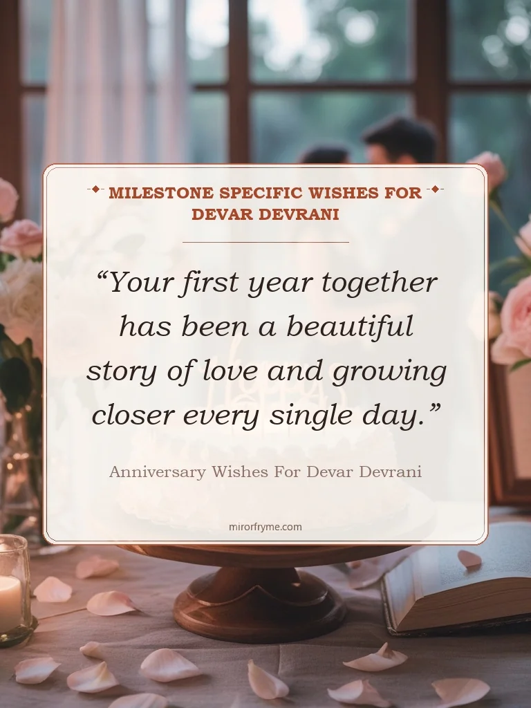 Milestone Specific Wishes for Devar Devrani - Anniversary Wishes for Devar Devrani