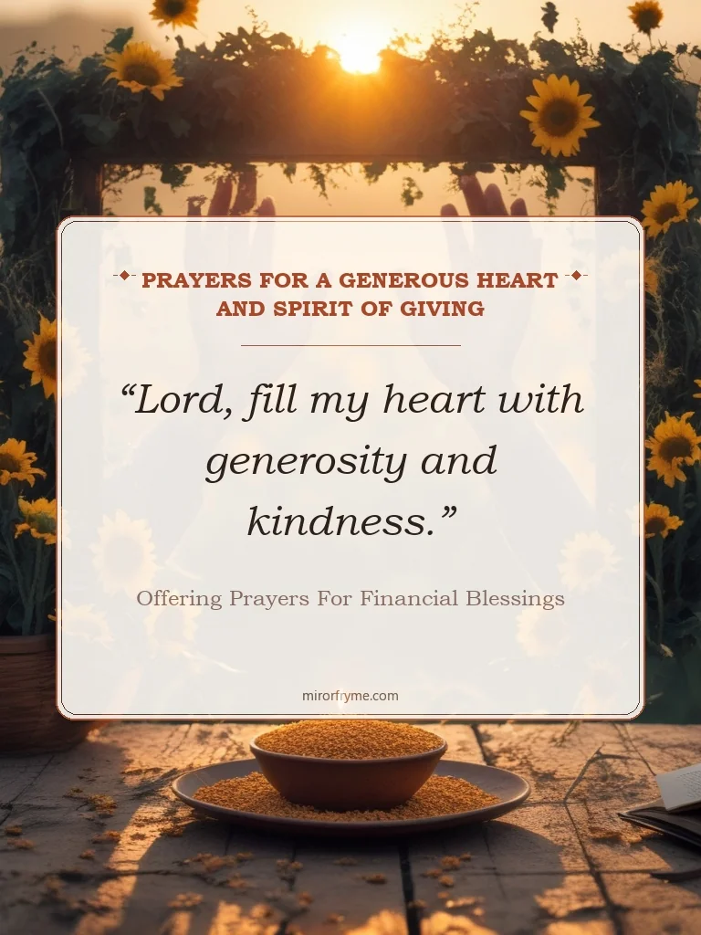 Prayers for a Generous Heart and Spirit of Giving - Offering Prayers for Financial Blessings