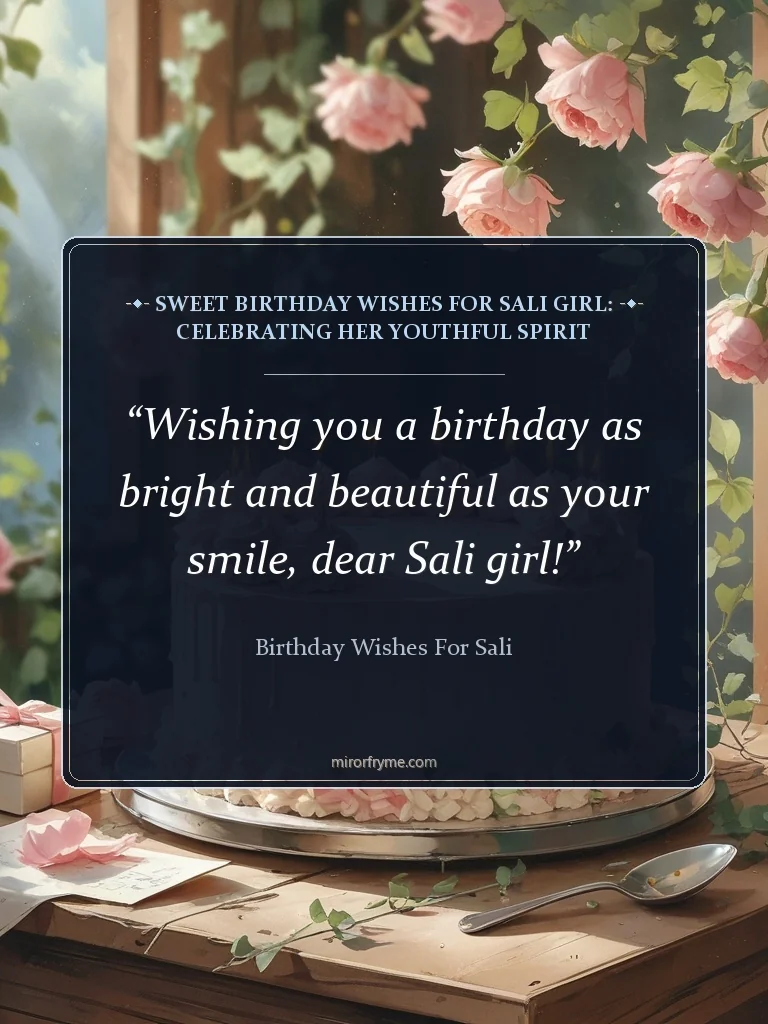 Sweet Birthday Wishes for Sali Girl: Celebrating Her Youthful Spirit - Birthday Wishes for Sali