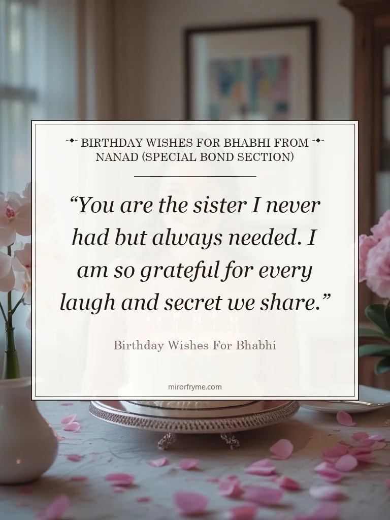 Birthday Wishes for Bhabhi from Nanad (Special Bond Section) - Birthday Wishes for Bhabhi