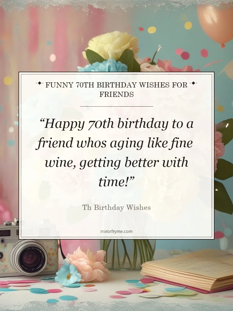 Funny 70th Birthday Wishes for Friends - 70th Birthday Wishes